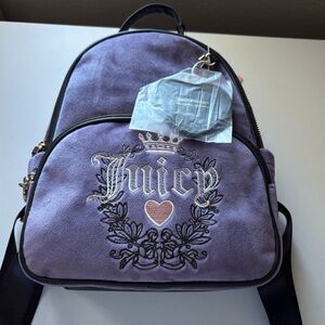 𐙚 Juicy Couture Dusty Violet/Chocolate Heritage Backpack NWT